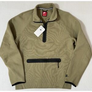 Nike FB7998-276 Sportswear Tech Fleece Beige 1/2 Zip Up Sweatshirt Men's Medium